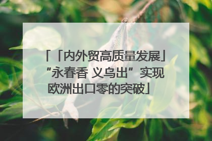 「内外贸高质量发展」“永春香 义乌出”实现欧洲出口零的突破