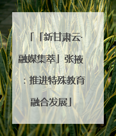 「新甘肃云·融媒集萃」张掖：推进特殊教育融合发展