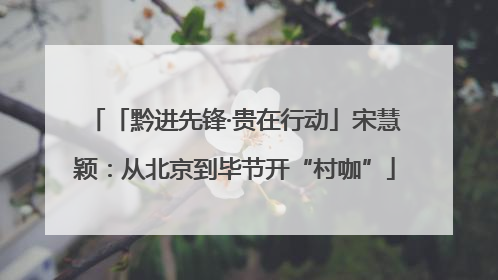 「黔进先锋·贵在行动」宋慧颖：从北京到毕节开“村咖”