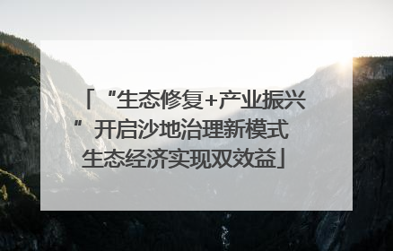“生态修复+产业振兴”开启沙地治理新模式 生态经济实现双效益