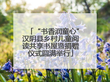 “书香润童心”汉阴县乡村儿童阅读共享书屋暨捐赠仪式圆满举行