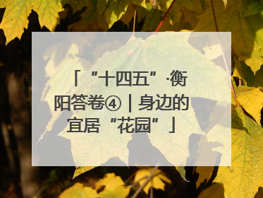 “十四五”·衡阳答卷④｜身边的宜居“花园”