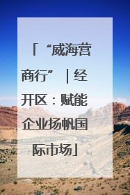 “威海营商行”｜经开区：赋能企业扬帆国际市场