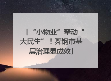 “小物业”牵动“大民生”！舞钢市基层治理显成效