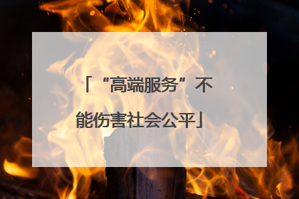 “高端服务”不能伤害社会公平