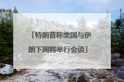 特朗普称美国与伊朗下周将举行会谈
