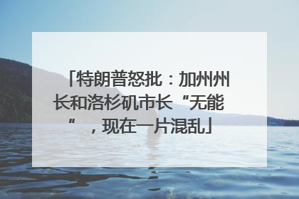 特朗普怒批：加州州长和洛杉矶市长“无能”，现在一片混乱