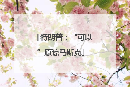 特朗普：“可以”原谅马斯克