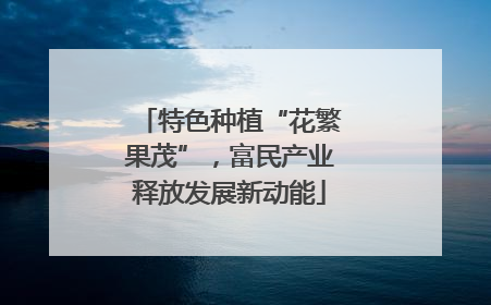 特色种植“花繁果茂”，富民产业释放发展新动能