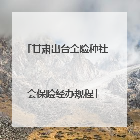 甘肃出台全险种社会保险经办规程
