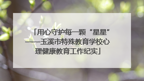用心守护每一颗“星星”——玉溪市特殊教育学校心理健康教育工作纪实