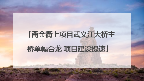 甬金衢上项目武义江大桥主桥单幅合龙 项目建设提速