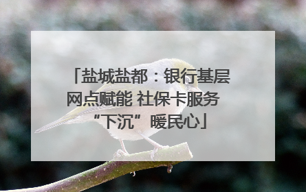 盐城盐都：银行基层网点赋能 社保卡服务 “下沉”暖民心
