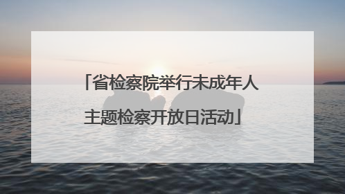 省检察院举行未成年人主题检察开放日活动