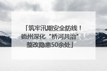 筑牢汛期安全防线！德州深化“桥河共治”整改隐患50余处