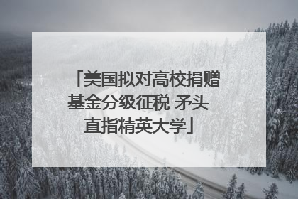 美国拟对高校捐赠基金分级征税 矛头直指精英大学