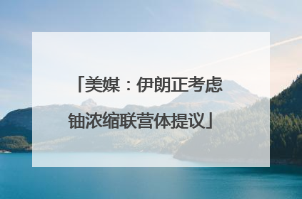 美媒：伊朗正考虑铀浓缩联营体提议