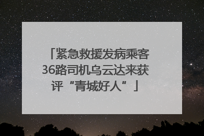 紧急救援发病乘客 36路司机乌云达来获评“青城好人”