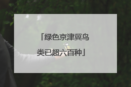 绿色京津冀鸟类已超六百种