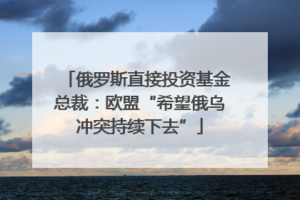 俄罗斯直接投资基金总裁：欧盟“希望俄乌冲突持续下去”