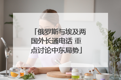 俄罗斯与埃及两国外长通电话 重点讨论中东局势