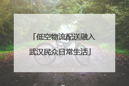 低空物流配送融入武汉民众日常生活