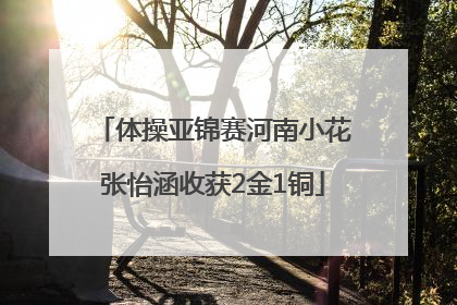 体操亚锦赛河南小花张怡涵收获2金1铜
