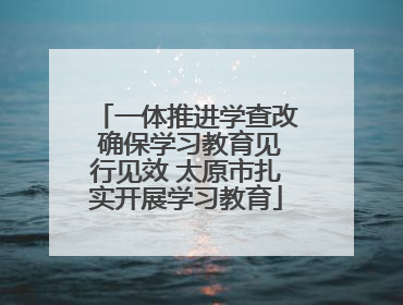 一体推进学查改 确保学习教育见行见效 太原市扎实开展学习教育