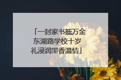 一封家书抵万金 东湖路学校十岁礼浸润墨香温情