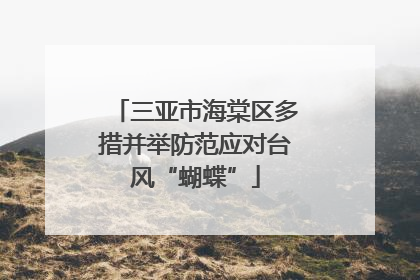 三亚市海棠区多措并举防范应对台风“蝴蝶”