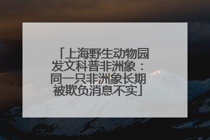 上海野生动物园发文科普非洲象：同一只非洲象长期被欺负消息不实