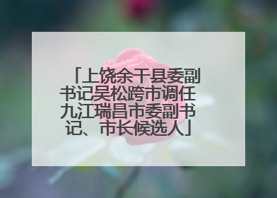 上饶余干县委副书记吴松跨市调任九江瑞昌市委副书记、市长候选人