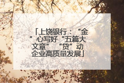 上饶银行：“金”心写好“五篇大文章” “贷”动企业高质量发展