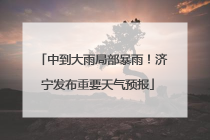 中到大雨局部暴雨！济宁发布重要天气预报
