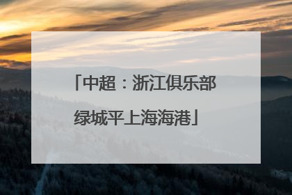 中超：浙江俱乐部绿城平上海海港