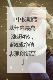 中长期债基年内最高涨超4%，超6成净值表现创新高