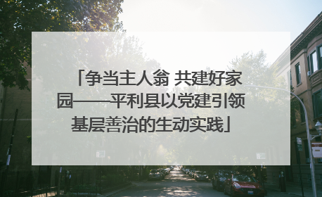 争当主人翁 共建好家园——平利县以党建引领基层善治的生动实践