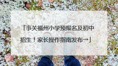 事关福州小学预报名及初中招生！家长操作指南发布→