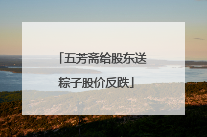 五芳斋给股东送粽子股价反跌