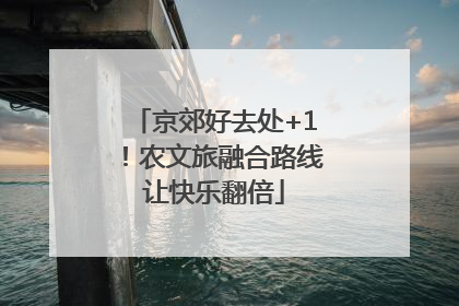 京郊好去处+1！农文旅融合路线让快乐翻倍