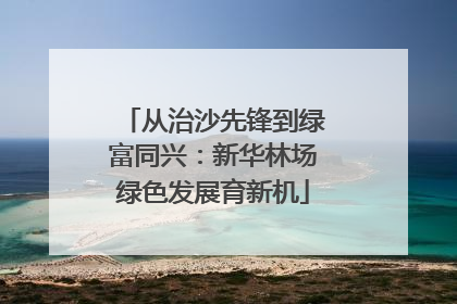 从治沙先锋到绿富同兴：新华林场绿色发展育新机