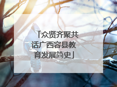 众贤齐聚共话广西容县教育发展简史