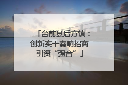 台前县后方镇：创新实干奏响招商引资“强音”