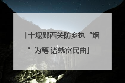 十堰郧西关防乡执“烟”为笔 谱就富民曲