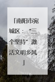 南阳市宛城区：“三个坚持”激活文明乡风