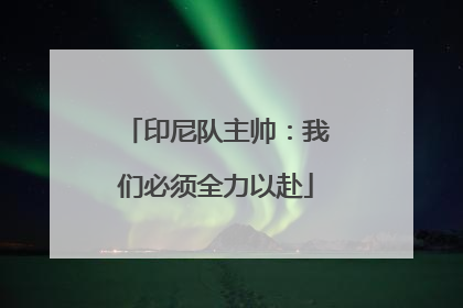 印尼队主帅：我们必须全力以赴