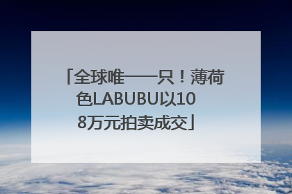 全球唯一一只！薄荷色LABUBU以108万元拍卖成交