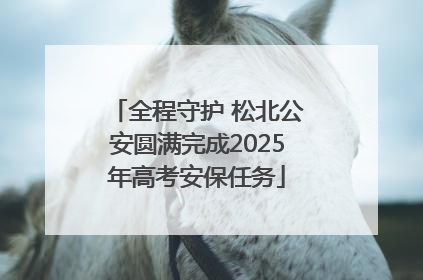 全程守护 松北公安圆满完成2025年高考安保任务