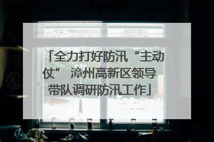 全力打好防汛“主动仗” 漳州高新区领导带队调研防汛工作