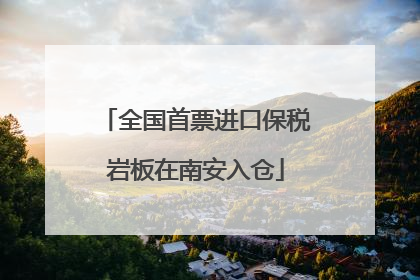 全国首票进口保税岩板在南安入仓